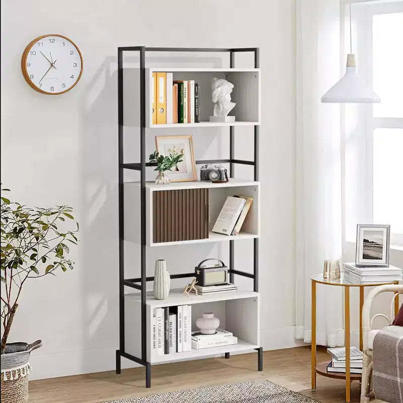 Hyleory Triple Cabinet Bookcase, Vertical Storage Cabinet, Decorative Cabinet