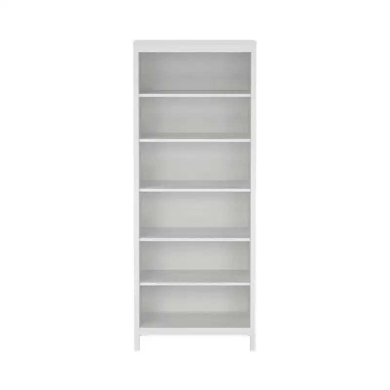 Tvilum, Madrid Adjustable 6 Shelf Bookcase, Open Storage Home Office Bookshelf, White