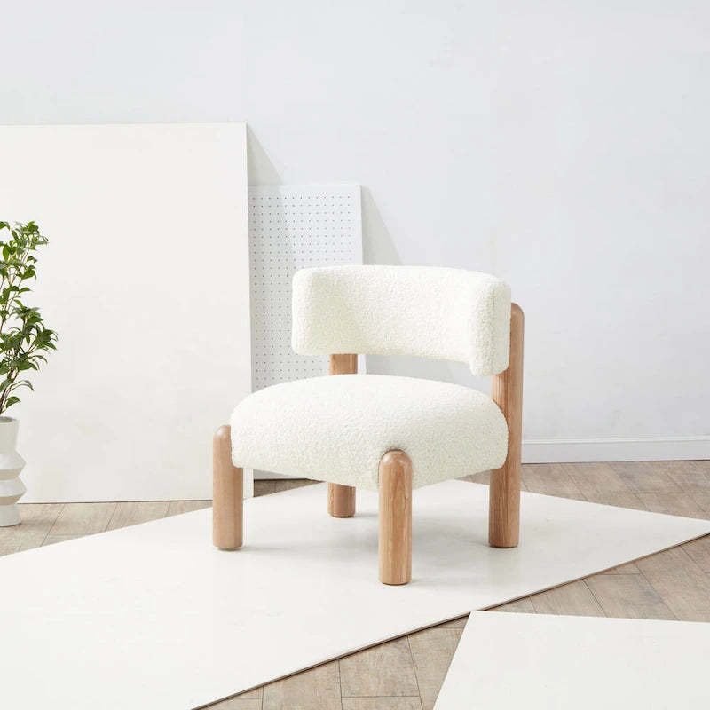 SAFAVIEH Couture Dineke Faux Shearling Accent Chair - 26 In. W x 26 In. D x 28 In. H - 26Wx26Dx28H