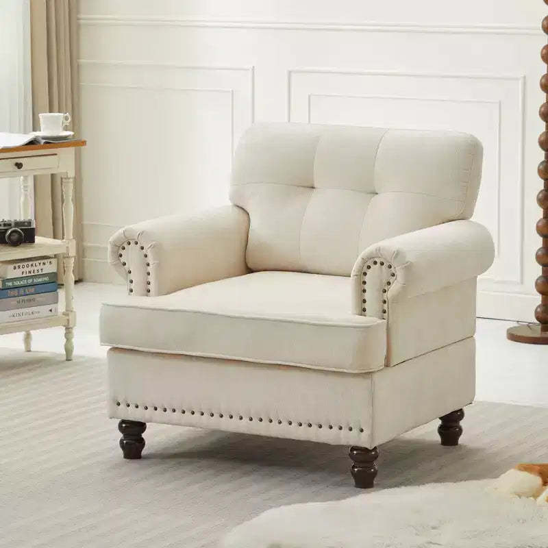 Hyleory Chenille Upholstered Pull Point Accent Chair,Sofa Armrest Chair for living room bedroom Office