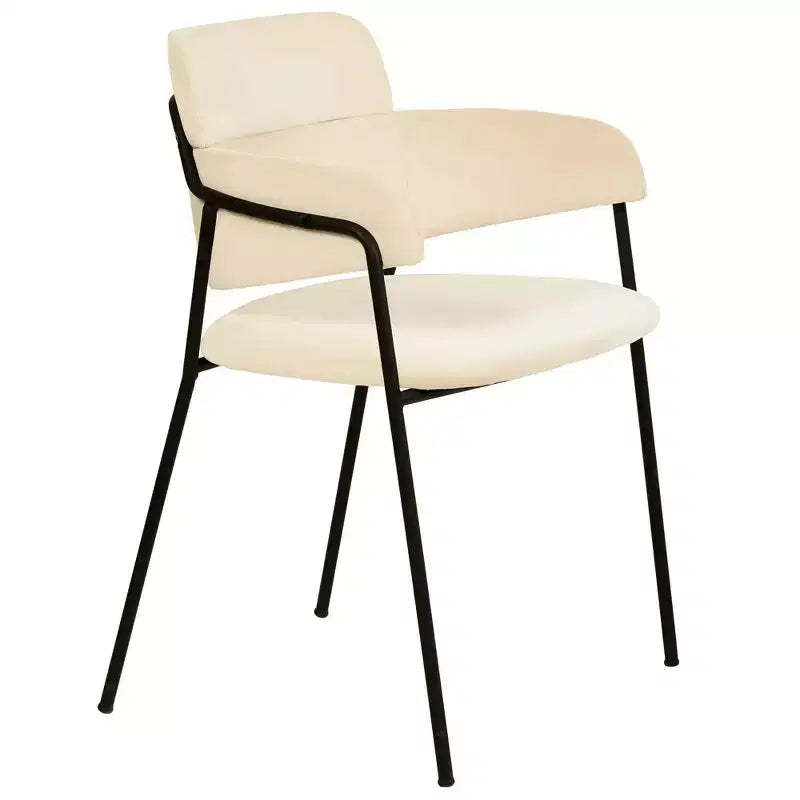 LeisureMod Axis Upholstered Dining Chair - Modern Accent Seating with Durable Powder-Coated Stainless Steel Legs for Kitchen, Dining, Office & Lounge.