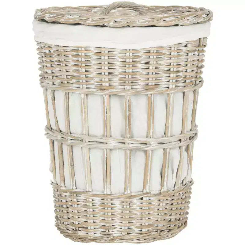 Maggy Laundry Basket with Liner - HAC6500 - White/White Washed - Safavieh