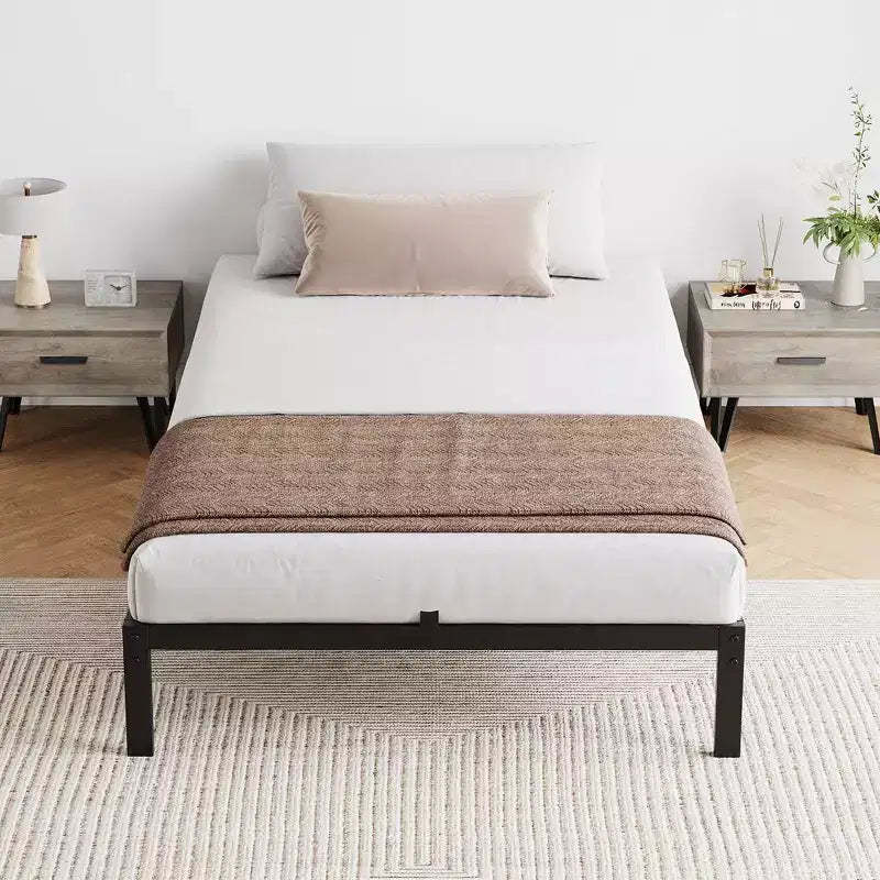 Whizmax 10 Inch Queen/Full/Twin Size Bed Frame, Low Profile Metal Platform Bed Frame Support Mattress Foundation, Noise Free, Easy Assembly, Black