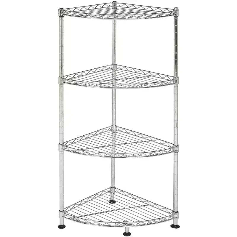 Damaris 4 Tier Corner Rack - Chrome - Safavieh