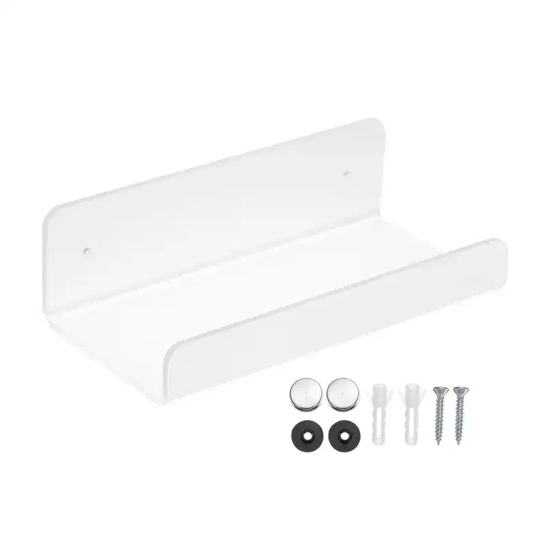 Unique Bargains Acrylic Clear Floating Wall Mounted Shelf for Bathroom Kitchen