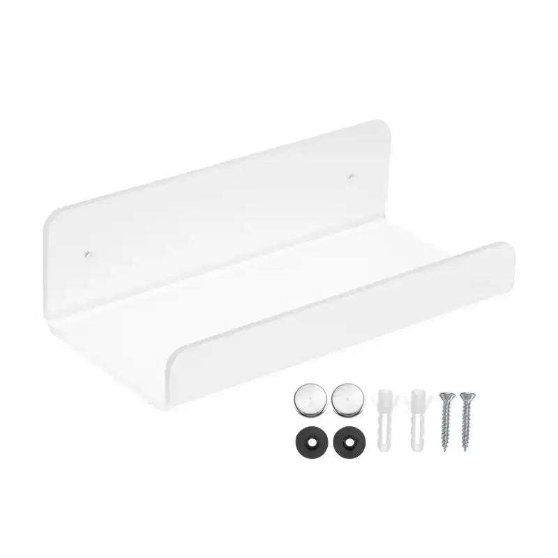 Unique Bargains Acrylic Clear Floating Wall Mounted Shelf for Bathroom Kitchen