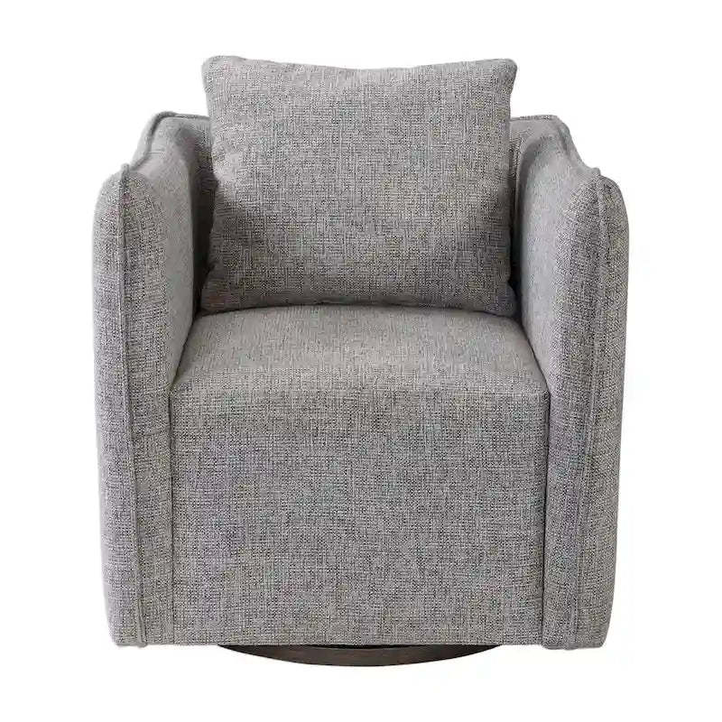 Uttermost Corben 29 Wide Shelter Arm Wood Frame Swivel Accent Chair
