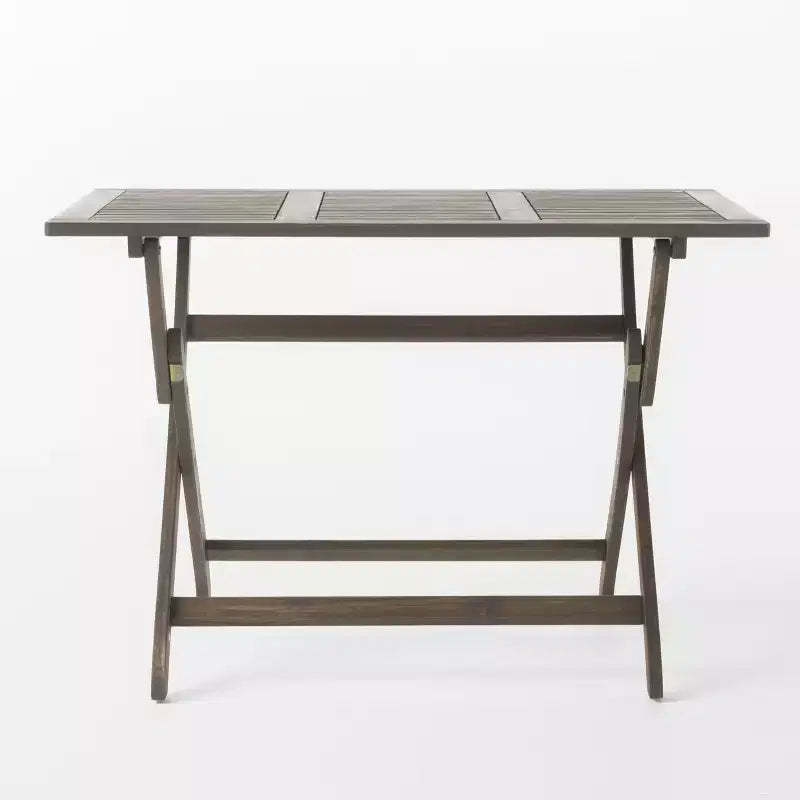 GDFStudio Rabion Outdoor Acacia Wood Folding Dining Table, Gray