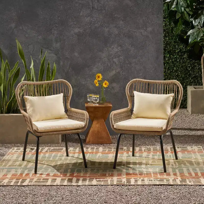 Christopher Knight Home Sedona Outdoor Rope Club Chairs with Cushions (Set of 2)