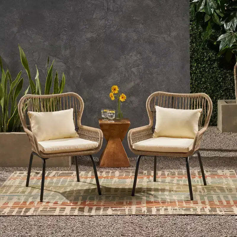Christopher Knight Home Sedona Outdoor Rope Club Chairs with Cushions (Set of 2)