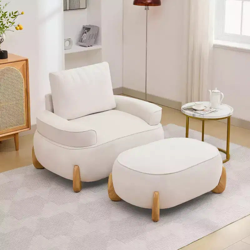 Hyleory 46.06'' Velvet Accent Chair with Ottoman, Mid Century Modern Corduroy Sofa Armchair and Footrest Set,Upholstered Club Tub Arms Chair