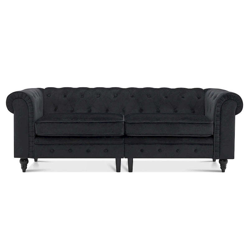 Ivinta Small Office Sofa, Velvet Tufting Chesterfield Sofa, Mid Century Vintage Couch