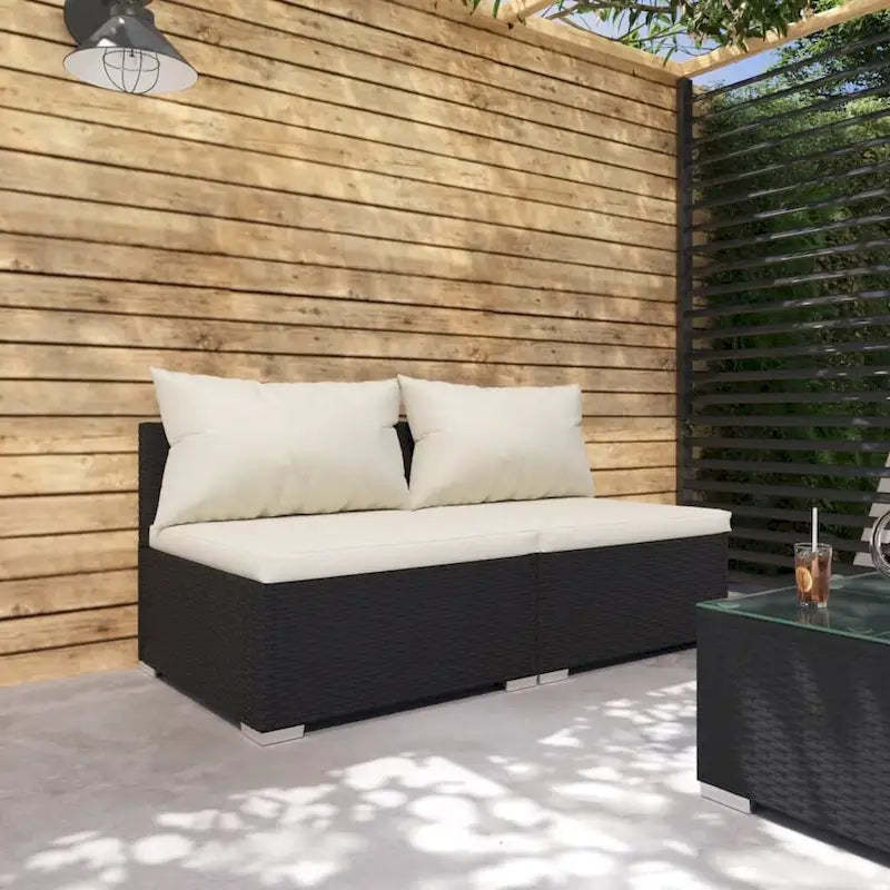 vidaXL Patio Sofa Sectional Sofa Couch Loveseat Outdoor Armchair Poly Rattan