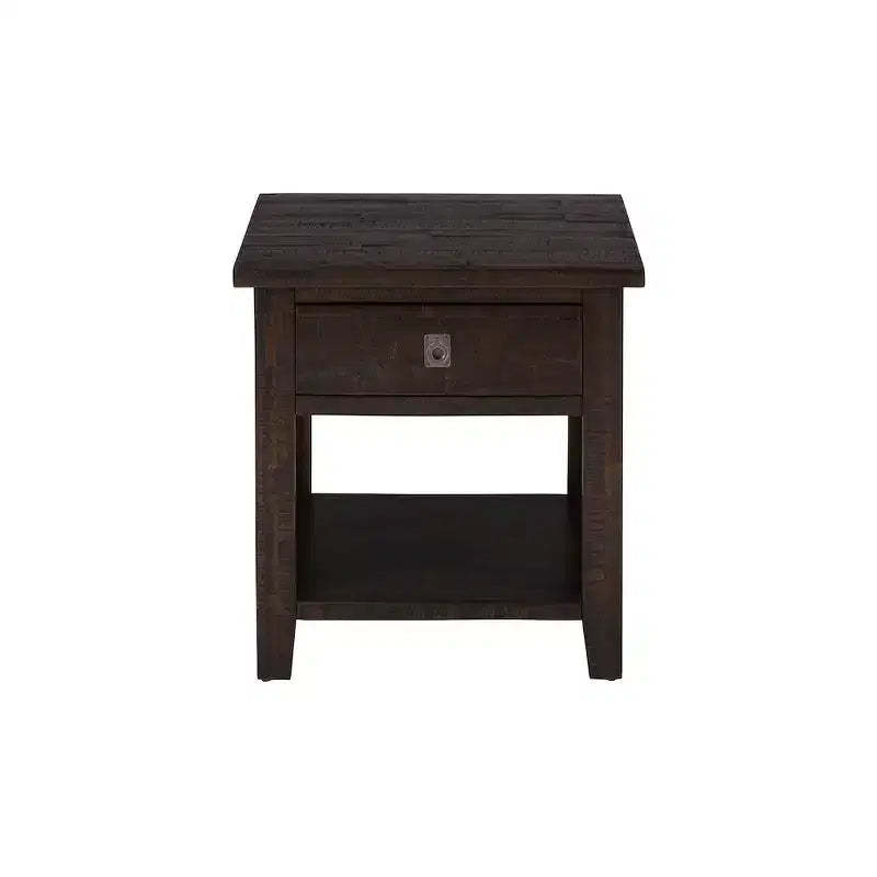 Jofran, Kona Grove Distressed Rustic Solid Acacia Square End Table, Brown