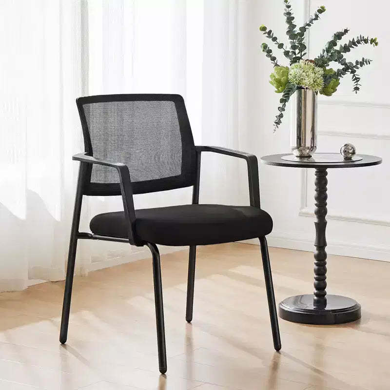 Mesh Back Stacking Arm Chairs , Upholstered Fabric Stacking Chairs, Sturdy Metal Stacking Chairs