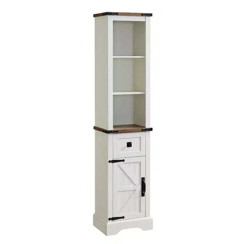OKD 68 Bathroom Floor Cabinets, Tall Linen Towers with Adjustable Shelves