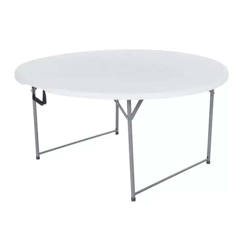 Peakform Round Multipurpose Banquet Table Lightweight Durable Folding Desk with Secure Base for Indoor and Outdoor Events, 60 Inch, White