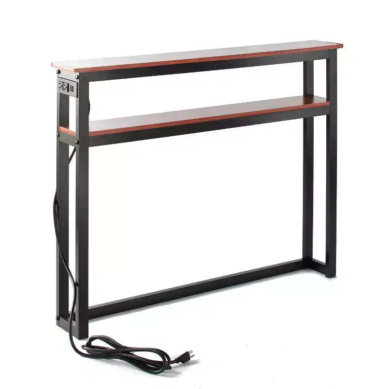 The Lakeside Collection Slim Sofa Table with USB Plug Ports and Power Outlets for Indoors