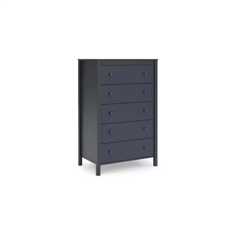 Signature Design by Ashley Simmenfort 5 Drawer Tall Dresser, Navy Blue
