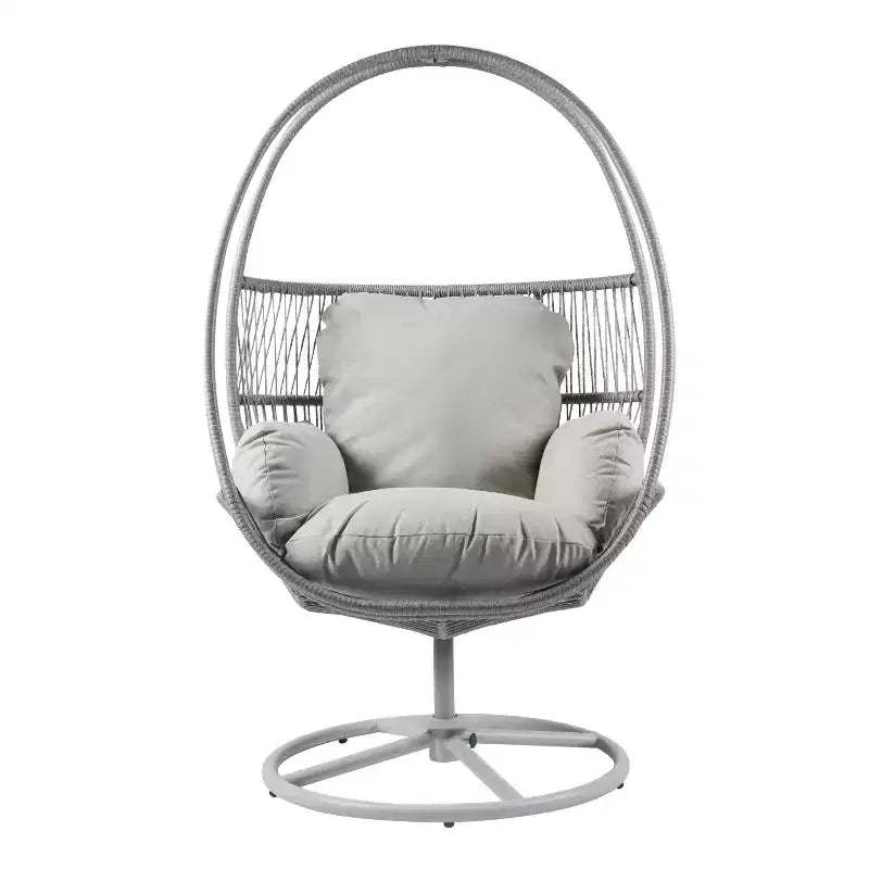 Christopher Knight Home Lina Outdoor Wicker Swivel Lounge Chair, Light Gray