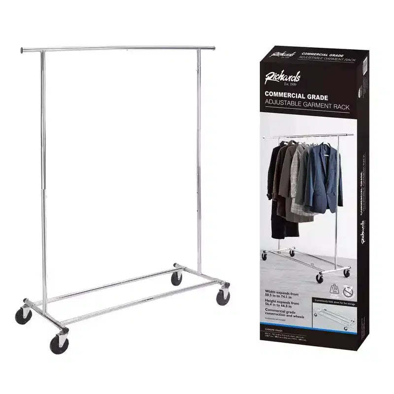 J&V TEXTILES Adjustable Rolling Garment Rack