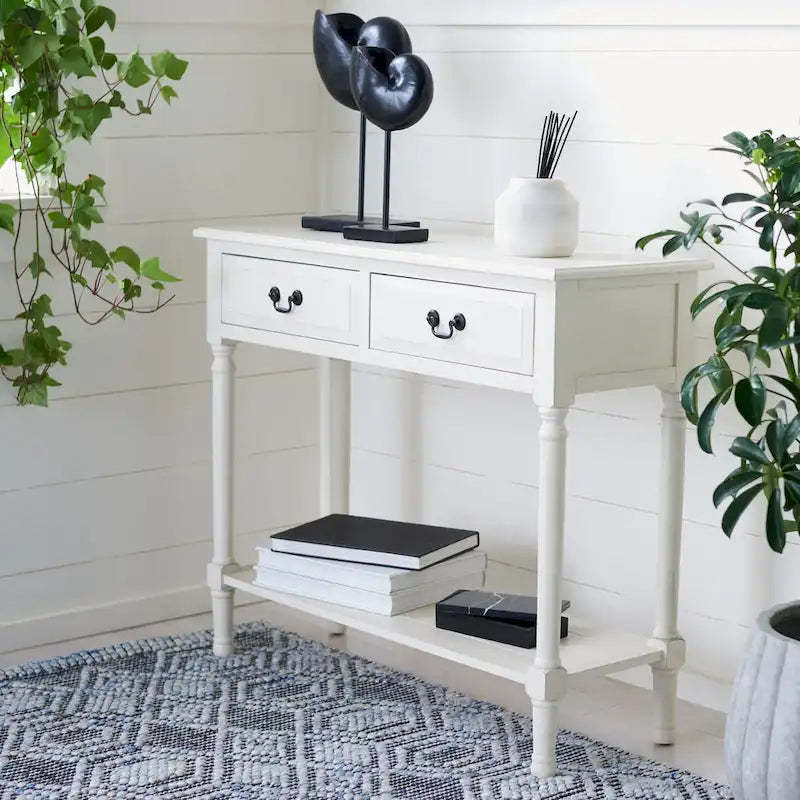 SAFAVIEH Justina 2-Drawer Console Table - 35.5 W x 13 L x 29.5 H - 36Wx13Dx30H