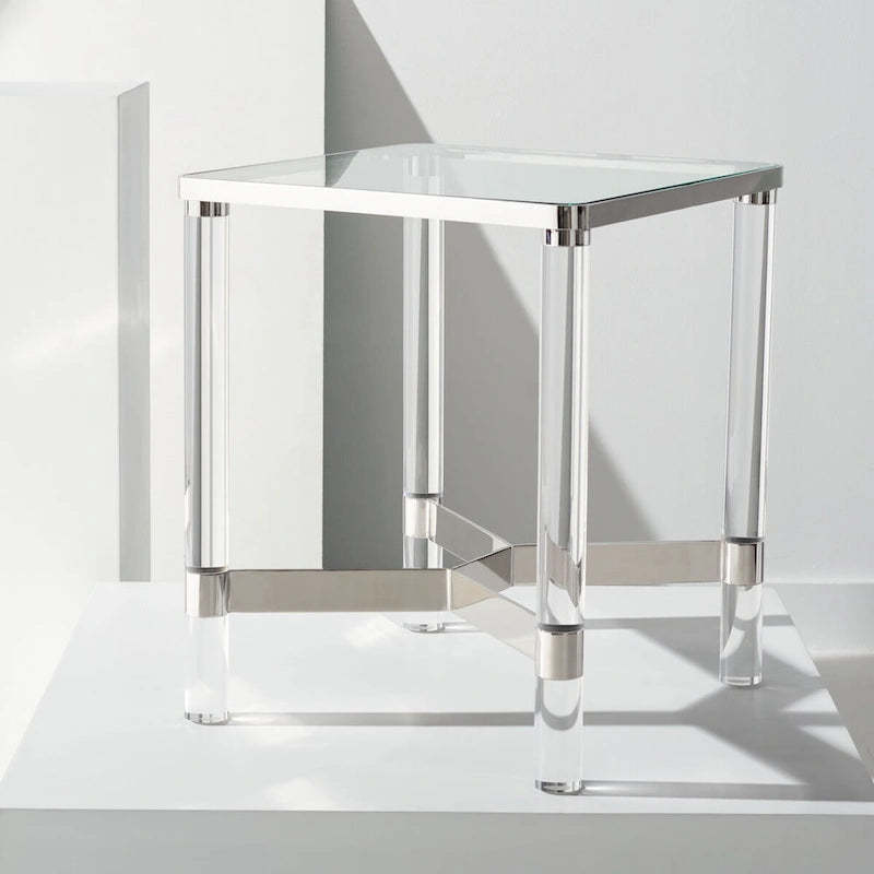 SAFAVIEH Couture Guler Acrylic Accent Table - 20 In W x 20 In D x 24 In H - 20Wx20Dx24H