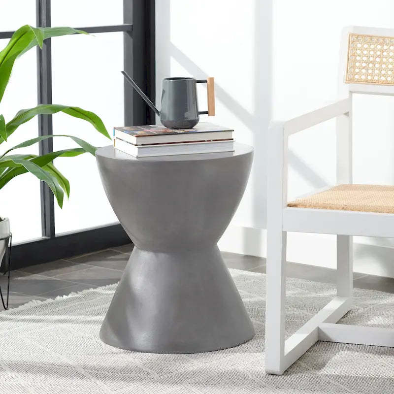 SAFAVIEH Elektra Concrete Indoor/Outdoor Accent Table - 14.9 x 14.9 x 17.7 - 15Wx15Dx18H