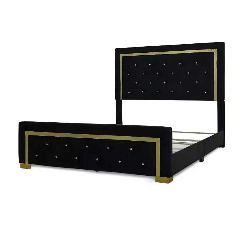 Home Design Deena Panel Bed Black