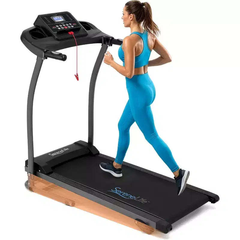 SereneLife Folding Treadmill for Home  Compact, Space-Saving, Adjustable Speed with LCD Display and Built-in Programs