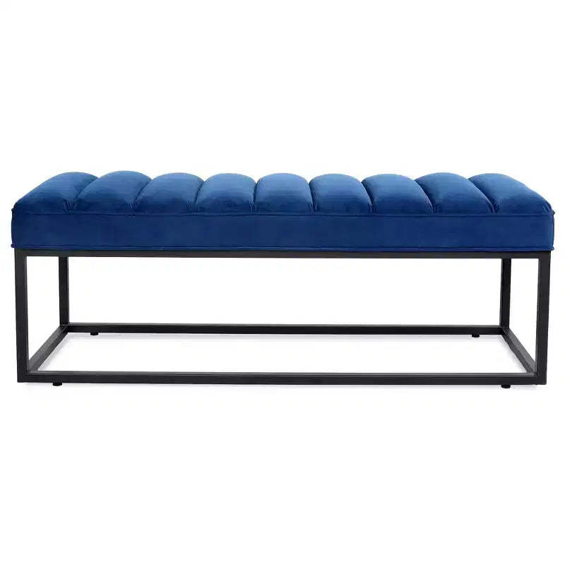 GDFStudio Oakley Metal Base Upholstered Bench
