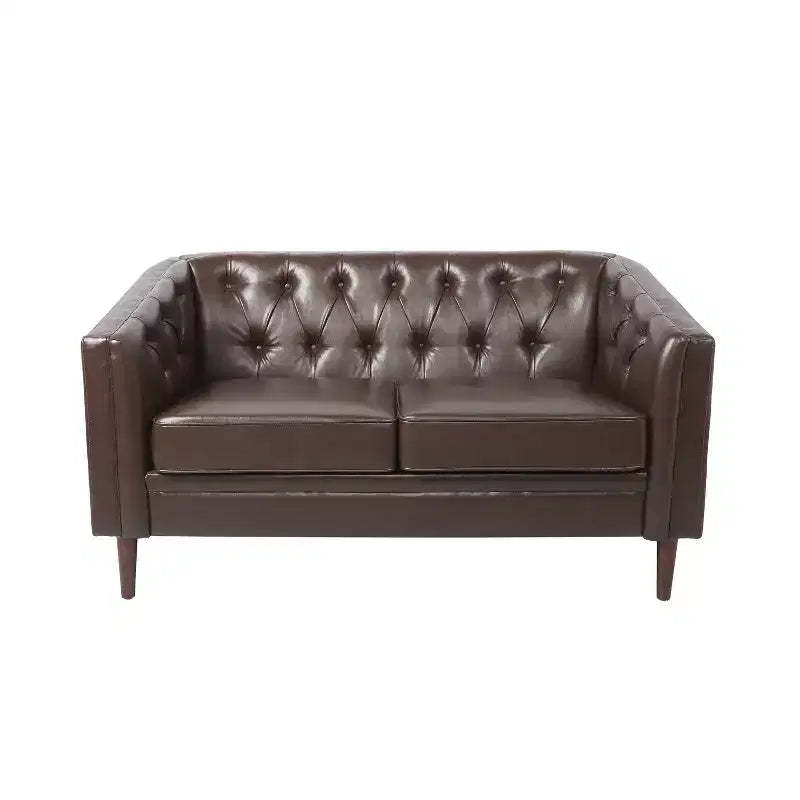 GDFStudio Jelm Contemporary Tufted Birch Wood Loveseat