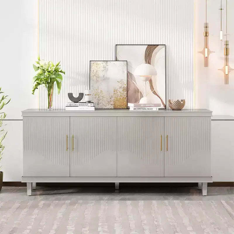 70.07''Large Size 4-Door Cabinet, Sideboard Buffet Cabinet with Storage, Same as Living Room, Kitchen, Bedroom, Hallway (Champagne)