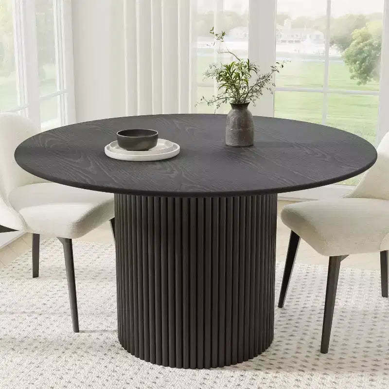 Dovelina Modern Round Dining Table Wood Kitchen Table
