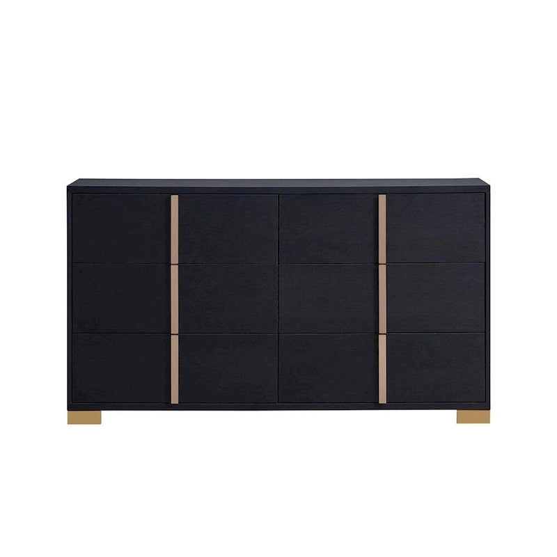 6 Drawers Wooden Dresser with Metal Hardware