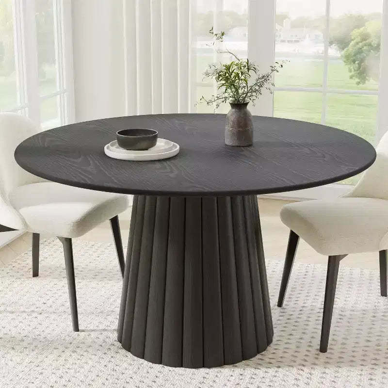 Dovelina Modern Round Dining Table Wood Kitchen Table