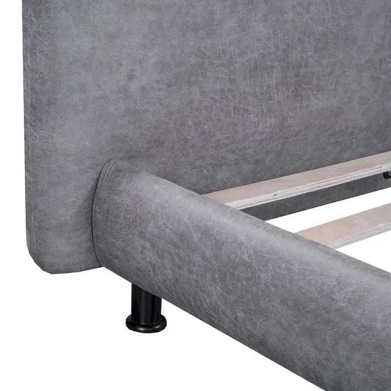 Queen Size Platform Bed with Two Large Headrests