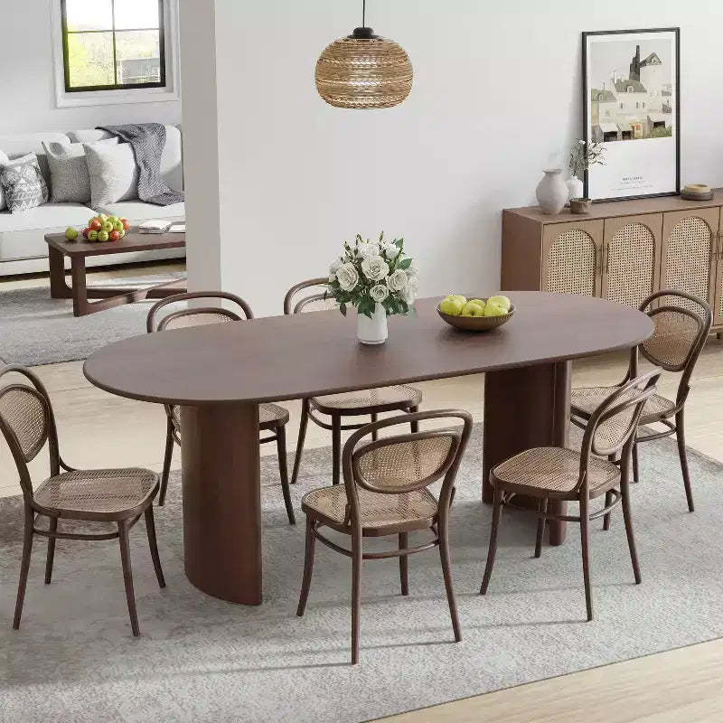 Dovelina Oval Dining Table Curved Leg Kitchen Table