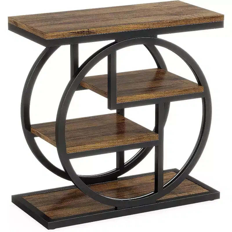 Tribesigns 4-Tier End Table, Narrow Bedside Table with Storage Shelf