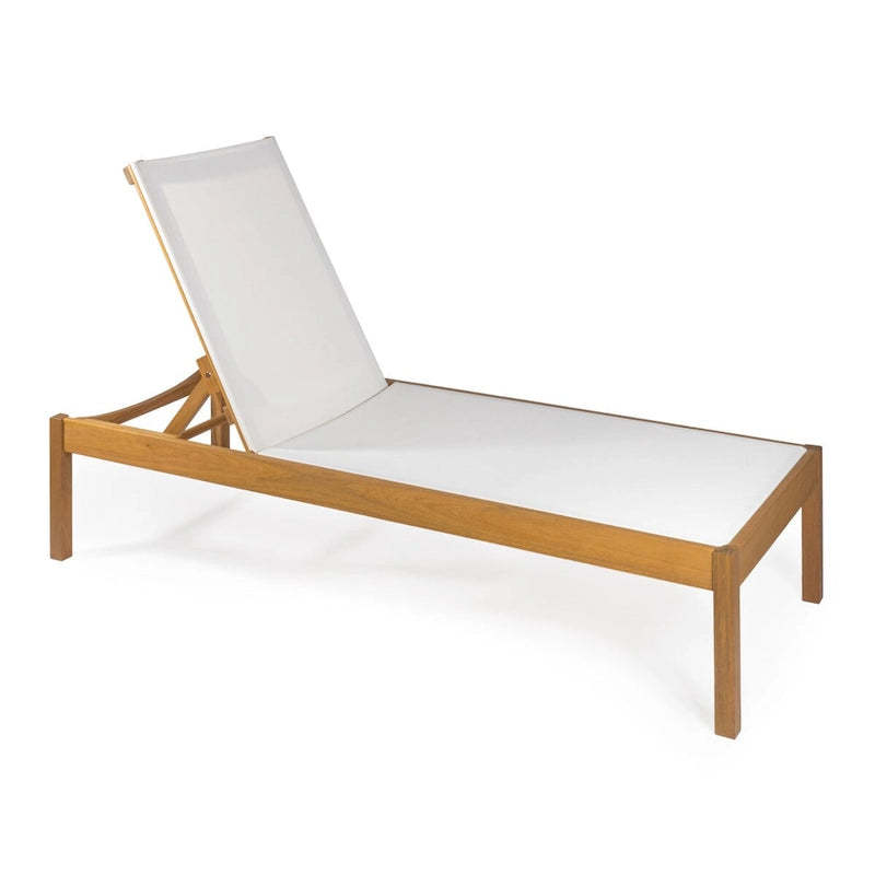 Leo 77.56x26.38 Modern Minimalist Adjustable Acacia Wood Chaise Outdoor Lounge Chair, Natural by JONATHAN Y