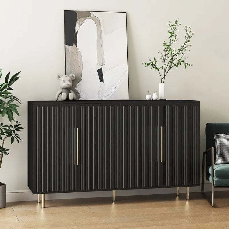 56.69W Modern Cabinet with Storage and Adjustable Shelves - N/A