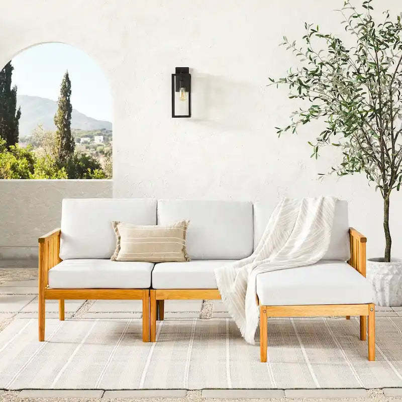 Middlebrook Solid Wood Spindle Sofa-Chaise