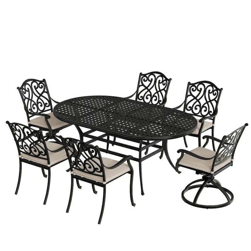 8 - Person Elliptical Outdoor Dining Set with Cushions