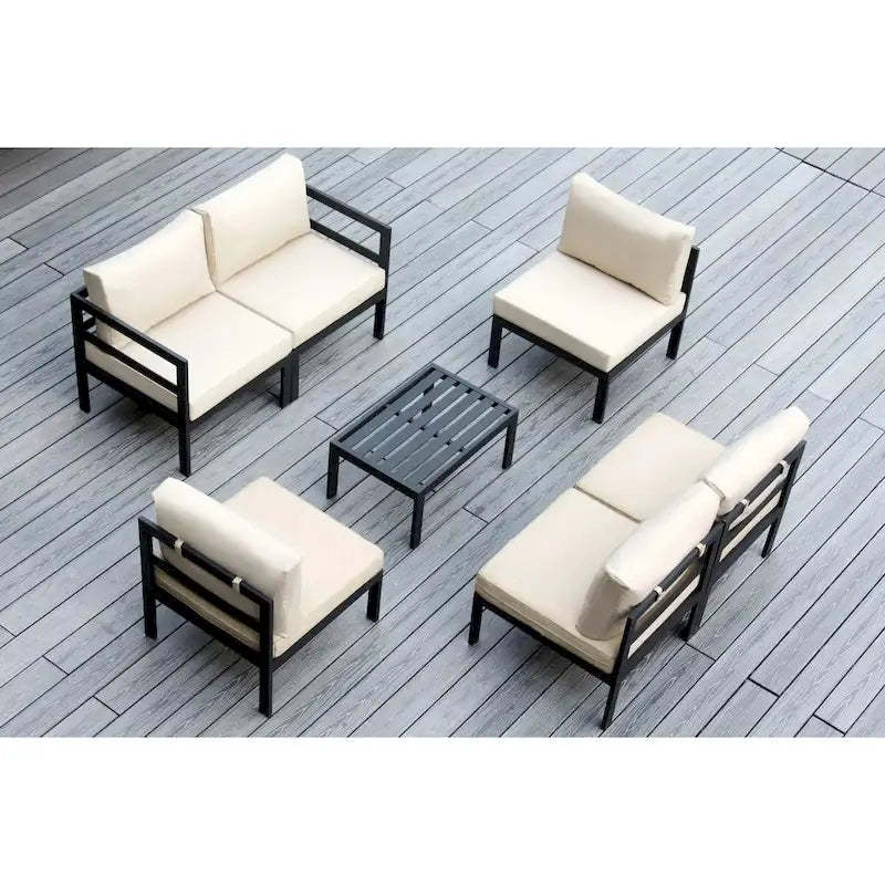 Ohana Outdoor 7-pc. Cushioned Aluminum Sectional - No Assembly