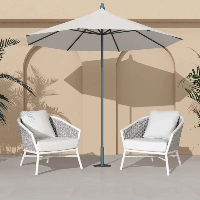 Rowan 30.5 Rope Woven Outdoor Patio Armchair (Set of 2) with Cushions