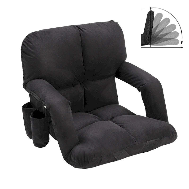 DoCred Folding Stadium Seat with Back Support, 6 Reclining Positions - N/A
