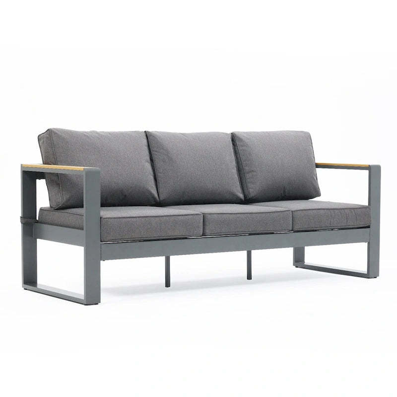 Aoodor Patio Furniture 3 Seater Aluminum Sofa Couch Deep Seat