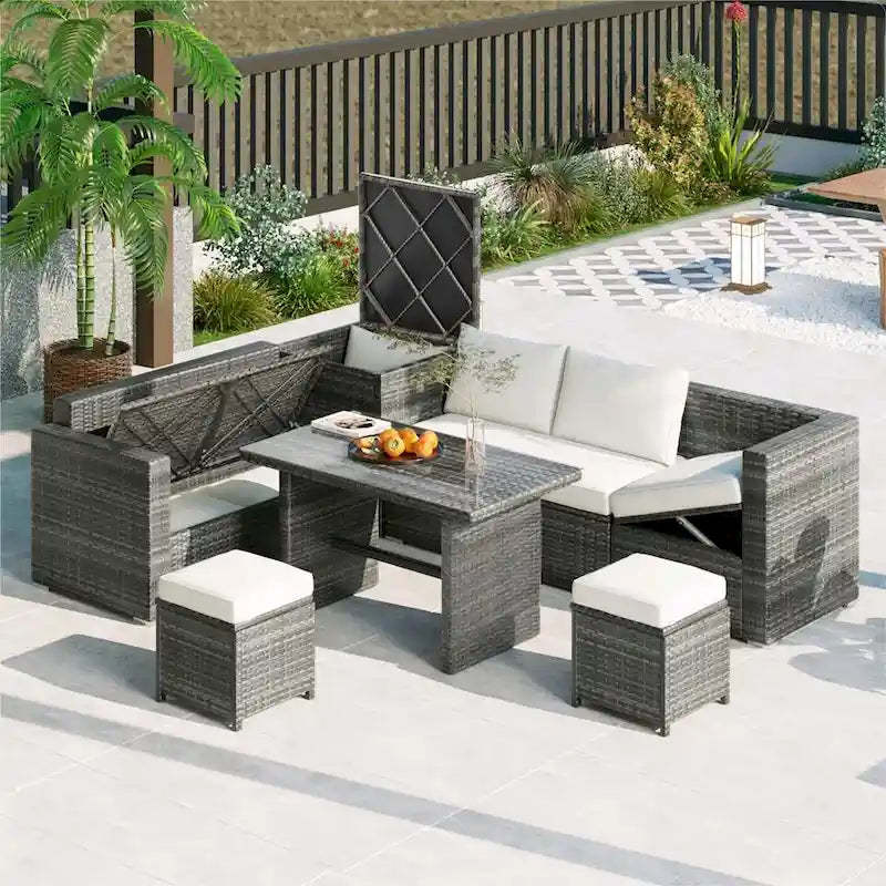 Outdoor 6-Piece Rattan Sofa Set