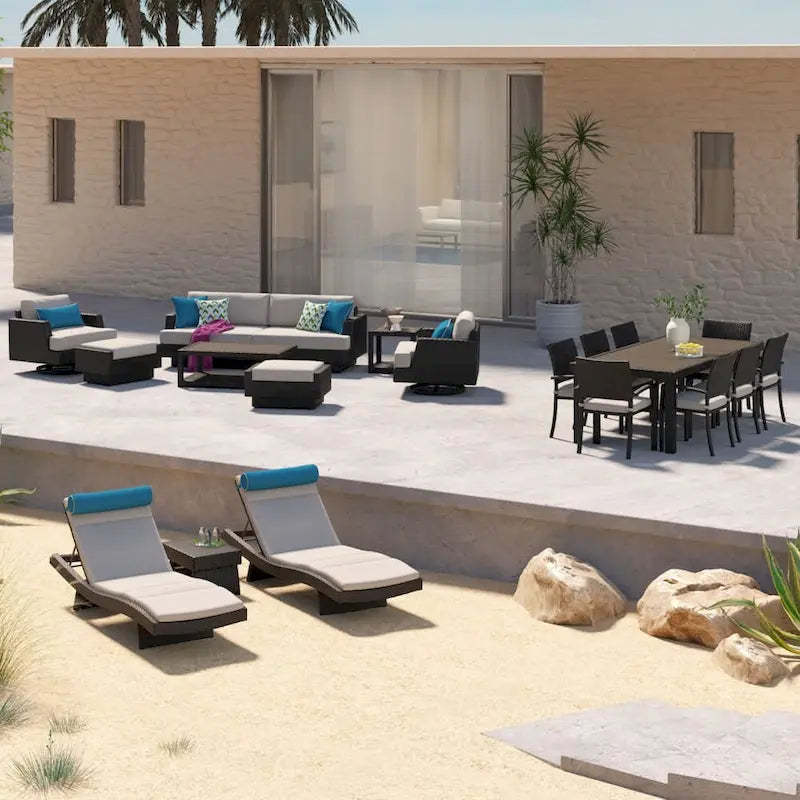 Portofino Comfort 19 Piece Sunbrella Outdoor Motion Estate Set