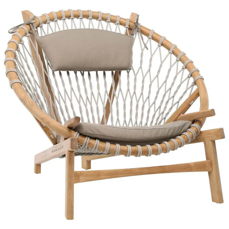 Bastion Natural Wood Occasional Chair, Natural/ Gray